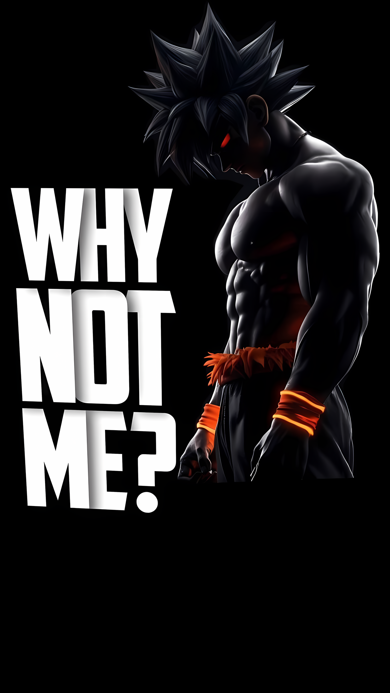 Why Not Me? Dark Goku Motivation Wallpaper 4K HD | WatchOut Walls